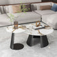 Glam Table basse ronde sur pied / 3 pieds en ardoise
