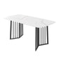 Black Metal Double Pedestal Dining Table Industrial Rectangle Fixed Table Clearhalo 'Dining Tables & Seating' 'Dining Tables' 'dining_table' 'furn' 'furn_dining_table' 'Furniture' 'furniture_dining_table' 'Kitchen & Dining Furniture' 'kitchen' 'kitchen_dining_table' 1200x1200_0939e334-157b-409e-a162-b95d972983ff