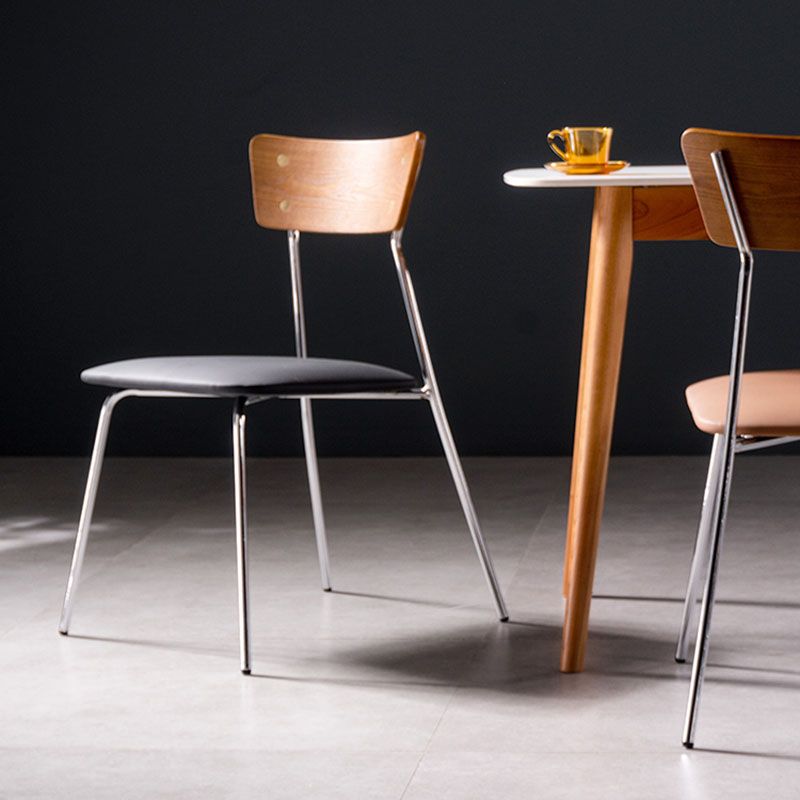 Industrial Style Chair Kitchen Armless Chair with Metal Legs Clearhalo 'Dining Chairs' 'Dining Tables & Seating' 'dining_chair' 'furn' 'furn_dining_chair' 'Furniture' 'furniture_dining_chair' 'Kitchen & Dining Furniture' 1200x1200_093a06a5-6718-41cc-8e4d-deaca1493873