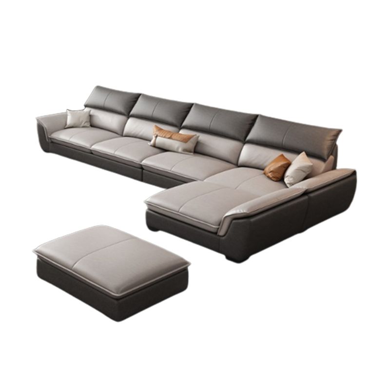Modern Pillow Top Arm Sectional Sofa 35.43"HCushion Back Sofa Clearhalo 'furn' 'furn_sectionals' 'Furniture' 'furniture_sectionals' 'Living Room Furniture' 'Sectionals' 1200x1200_093a1348-4e76-4faf-8a2a-91920e633f4b