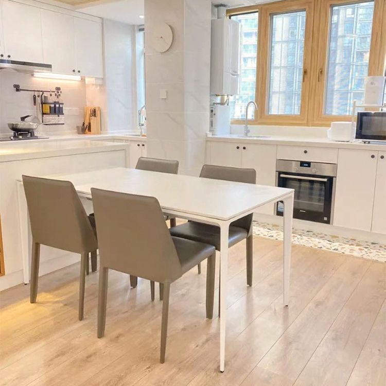 Modern Sintered Stone Top Standard Dining Set White Rectangle Shape Dining Set for Kitchen Clearhalo 'Dining Room Sets' 'Dining Tables & Seating' 'dining_room_set' 'Furniture' 'furniture_dining_room_set' 'Kitchen & Dining Furniture' 'kitchen&dining_furn' 'kitchen' 1200x1200_093b0425-5e3e-4d94-b091-c3d68b30f2c0