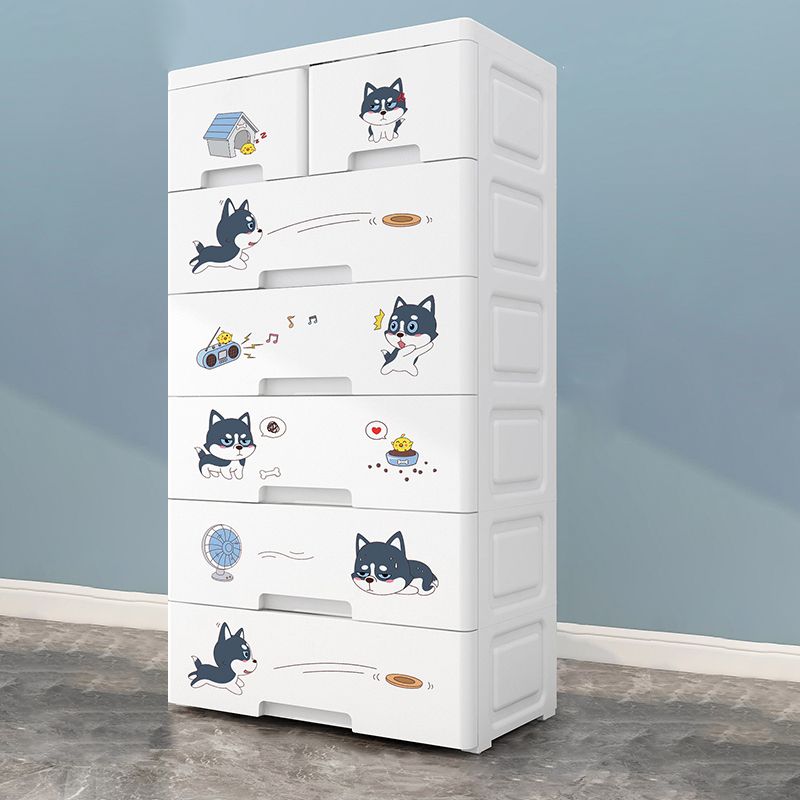 Eigentijdse garderobe witte kleur plastic garderobe kast met laden