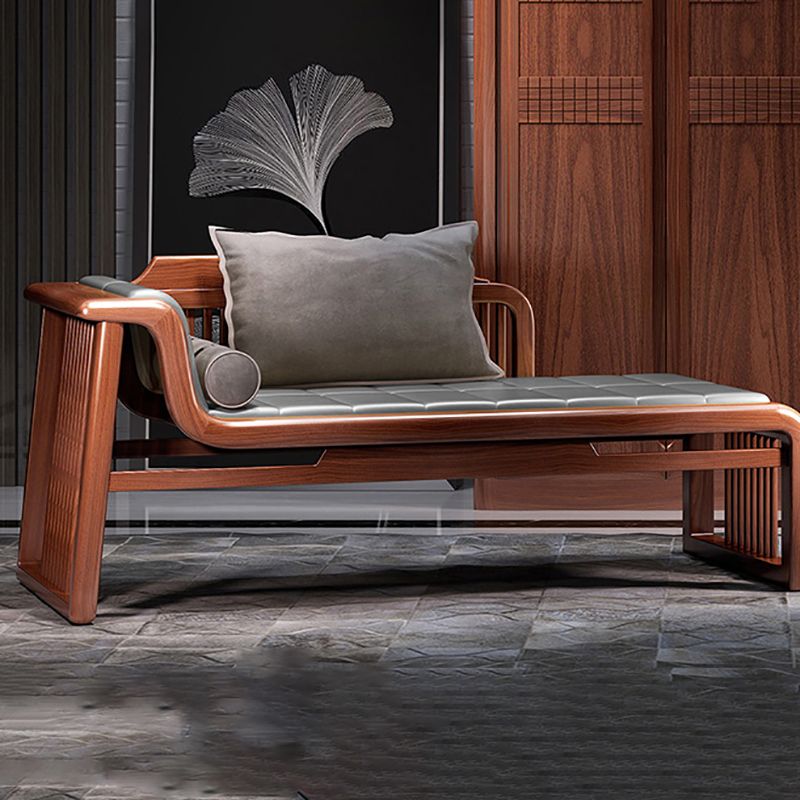 Traditional Brown Solid Wood Accent Chair Faux Leather Chaise Clearhalo 'Chairs & Seating' 'Chaise Lounge' 'chaise_lounge' 'furn' 'furn_chaise_lounge' 'Furniture' 'Living Room Furniture' 1200x1200_093b6c13-e374-4afe-9096-4f39a65e8449
