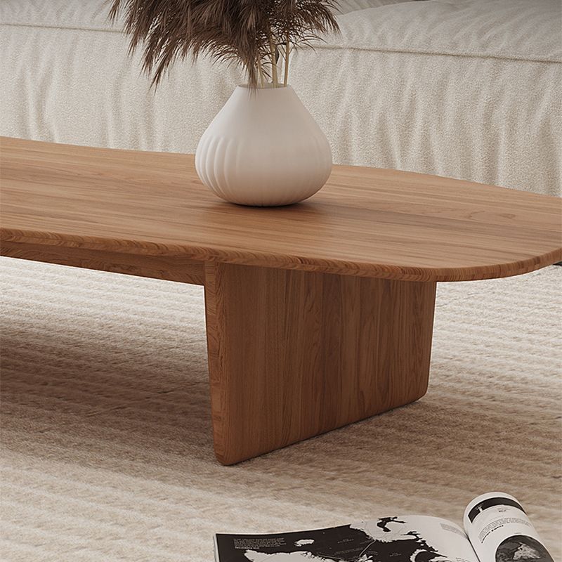 Solid Wood Coffee Table Free-Form Modern Cocktail Table with 2 Legs Clearhalo 'Coffee & Accent Tables' 'Coffee Tables' 'coffee_tables' 'furn' 'furn_coffee_tables' 'Furniture' 'Living Room Furniture' 1200x1200_093b813e-02a8-4ebe-9580-a6a63a839a59