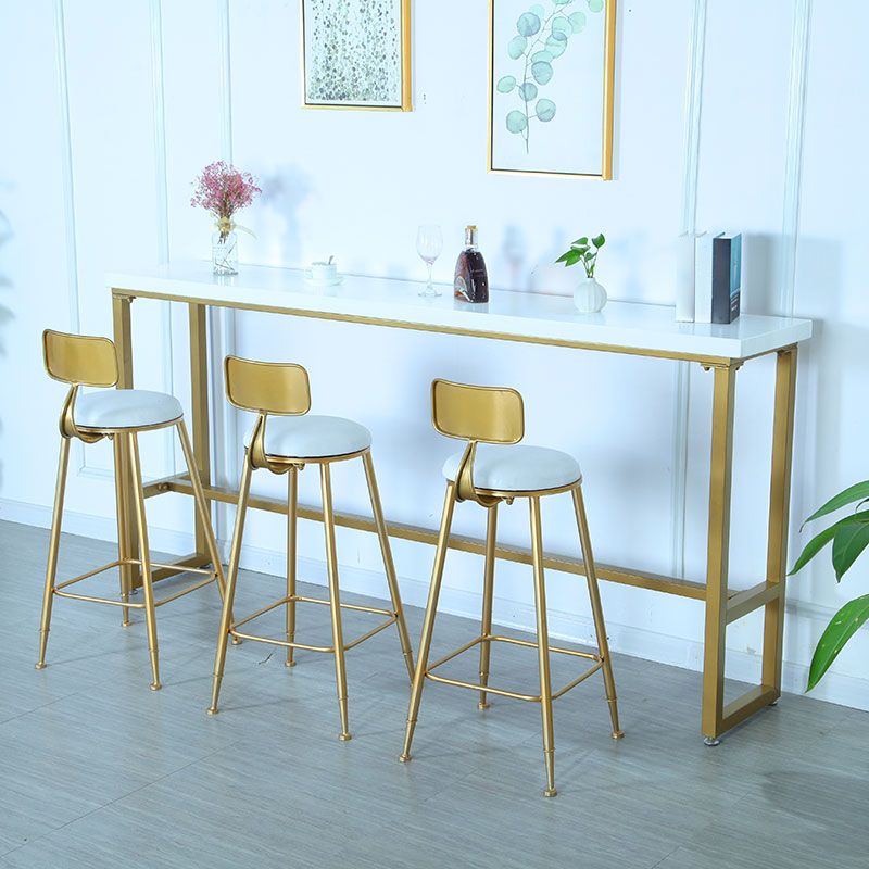 Juego de mesa de Pub rectangular moderna de 1/4 piezas, mesa de mostrador de madera con taburetes altos