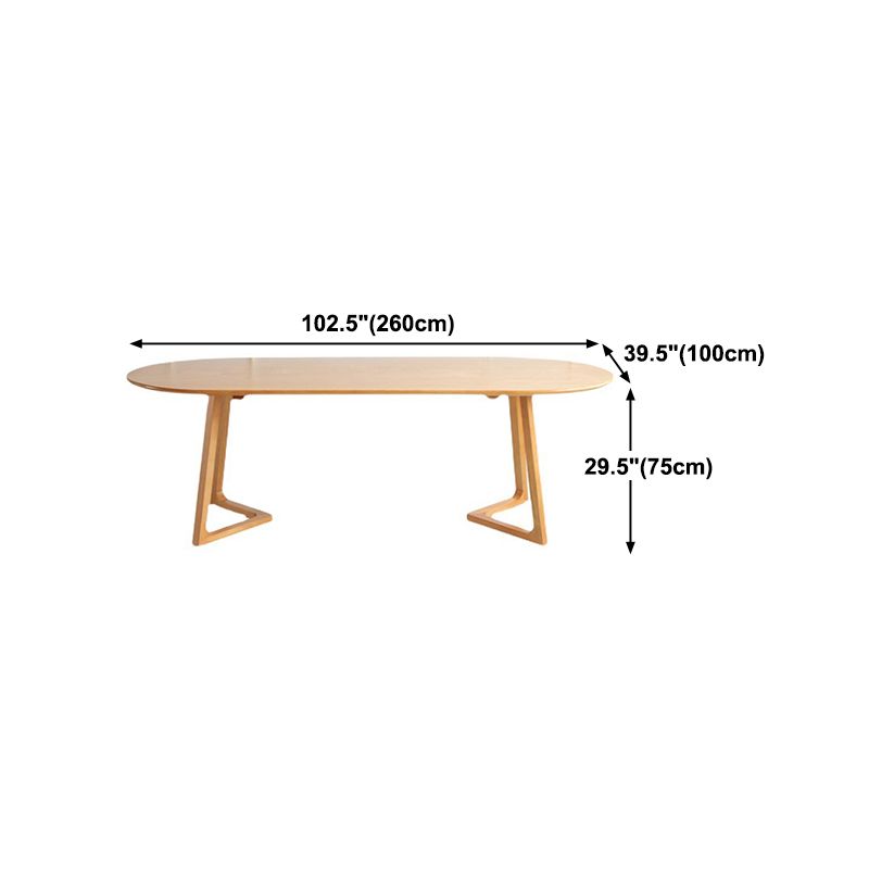 Contemporary Oval Dining Table Solid Wood Dining Table with Sled Base Clearhalo 'Dining Tables & Seating' 'Dining Tables' 'dining_table' 'furn' 'furn_dining_table' 'Furniture' 'furniture_dining_table' 'Kitchen & Dining Furniture' 'kitchen' 'kitchen_dining_table' 1200x1200_093f799f-3279-49d7-81fc-6906b378aabc