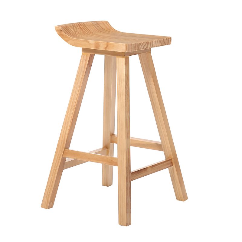 Indoor Modern Footrest Bar Stool Solid Wood Bar & Counter Stool in Natural Clearhalo 'Bar Furniture' 'Bar Stools' 'bar_stools' 'furn' 'furn_bar_stools' 'Furniture' 'Kitchen & Dining Furniture' 1200x1200_093fb1ec-f405-4ed0-a77c-d87c6a86a683