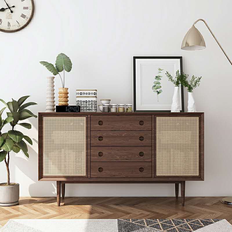 Modern Accent Cabinet Solid Wood With Doors 4 - Drawer Rectangle Cabinet Clearhalo 'Cabinets & Chests' 'cabinets_chests' 'furn' 'furn_cabinets_chests' 'Furniture' 'Living Room Furniture' 1200x1200_09401cbc-3a4d-4ebb-83a1-77f9f19e269c