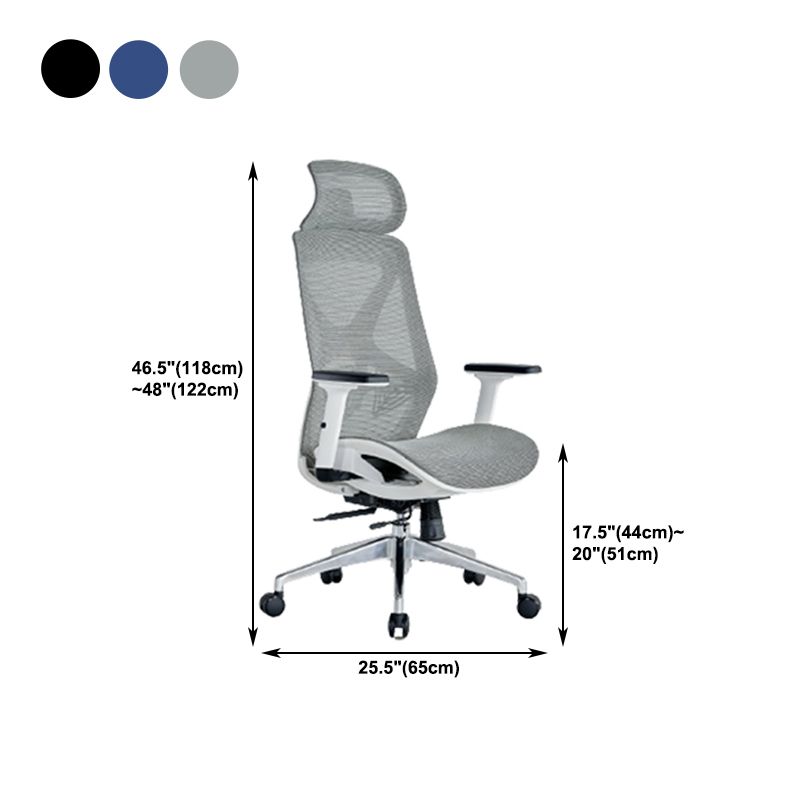 Modern Adjustable Arms Computer Chair with Wheels Nylon Desk Chair Clearhalo 'furn' 'furn_office_chair' 'Furniture' 'Office Chairs' 'Office Furniture' 'office_chair' 1200x1200_0941238c-c063-4f8f-bd16-70a68b70f597