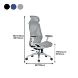 Modern Adjustable Arms Computer Chair with Wheels Nylon Desk Chair Clearhalo 'furn' 'furn_office_chair' 'Furniture' 'Office Chairs' 'Office Furniture' 'office_chair' 1200x1200_0941238c-c063-4f8f-bd16-70a68b70f597
