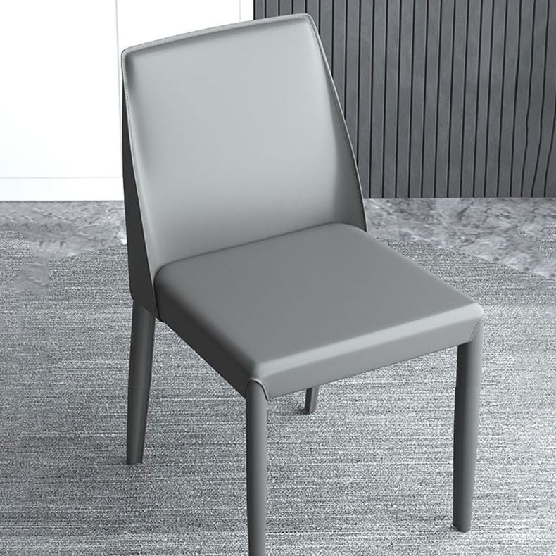 Designer Style Home Solid Back Side Chair Leather Matte Finish Dining Chair Clearhalo ' kitchen&dining_furn' 'Dining Chairs' 'Dining Tables & Seating' 'dining_chair' 'furn' 'furn_dining_chair' 'Furniture' 'furniture_dining_chair' 'Kitchen & Dining Furniture' 'kitchen' 1200x1200_09415383-1a51-4ec2-b836-f9fe9b467045