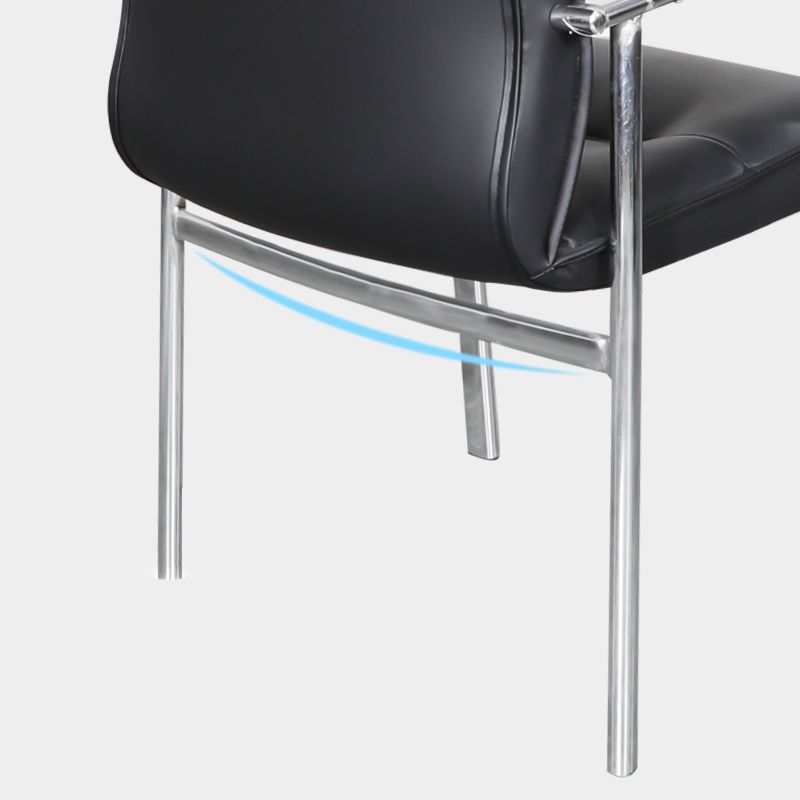 Estilo moderno silla de oficina de armas fijo silla de cuero para tareas para oficina