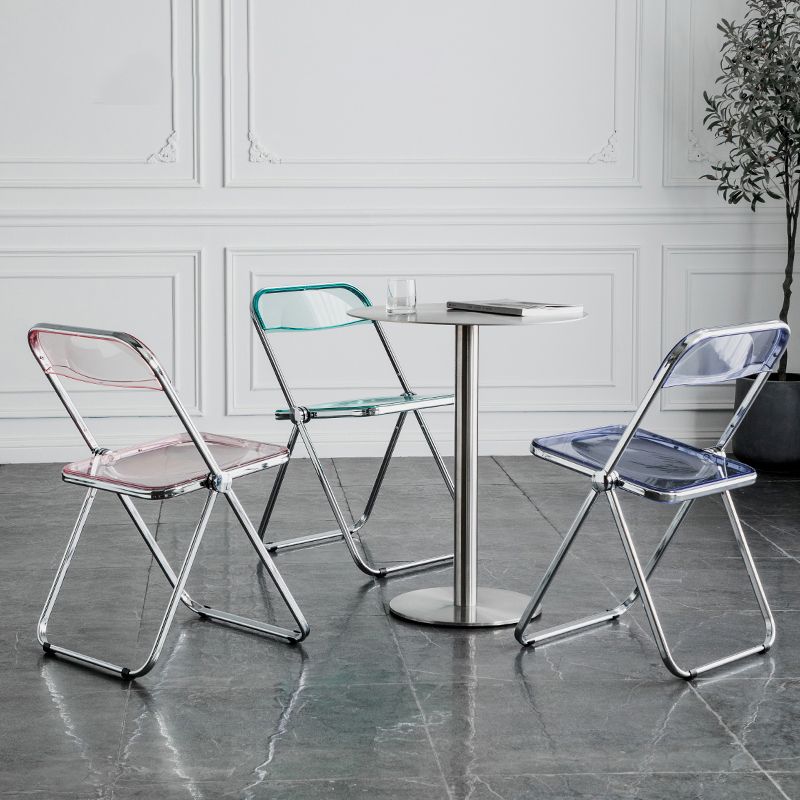 Foldable Dining Side Chair Open Back Armless Single Dining Chair with Metal Legs Clearhalo ' kitchen&dining_furn' 'Dining Chairs' 'Dining Tables & Seating' 'dining_chair' 'furn' 'furn_dining_chair' 'Furniture' 'furniture_dining_chair' 'Kitchen & Dining Furniture' 'kitchen' 1200x1200_0942d476-2952-48ba-b2d2-83f0ba3932b1