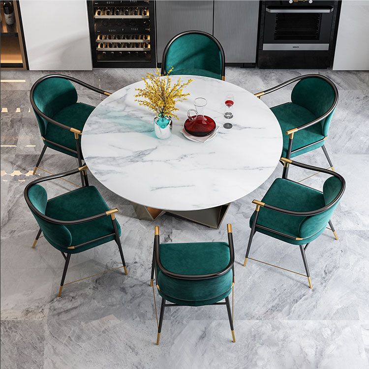 Sedia da pranzo in velluto in stile nordico sedie da pranzo in metallo per uso del ristorante