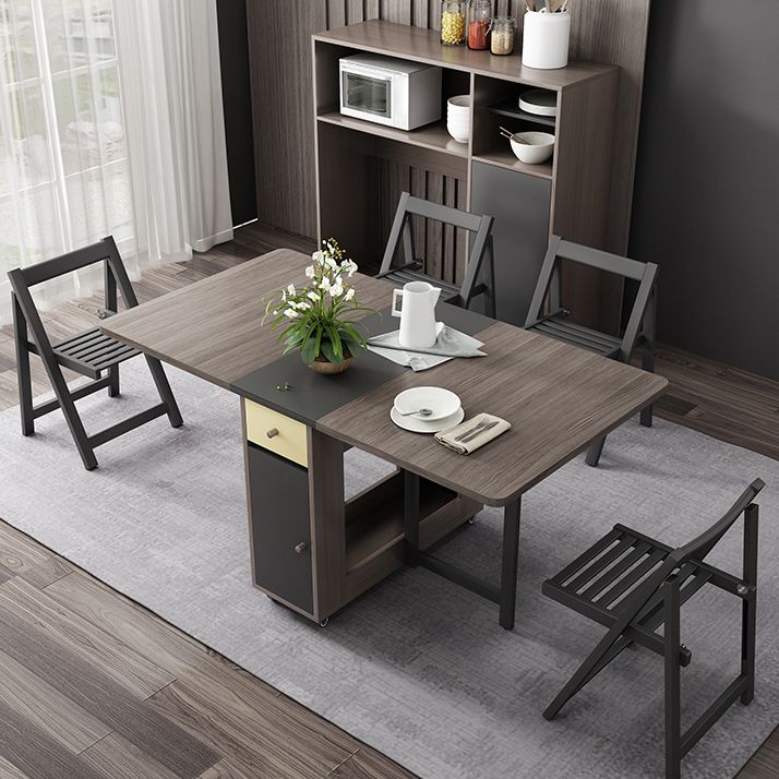 Rectangle Wooden Dining Table Mid-Century Drop Leaf Dining Table Clearhalo ' dining_table' 'Dining Tables & Seating' 'Dining Tables' 'furn' 'furn_dining_table' 'Furniture' 'furniture_dining_table' 'Kitchen & Dining Furniture' 'kitchen&dining_furn' 'kitchen' 'kitchen_dining_table' 1200x1200_09448754-edb5-4ec4-ae7f-01f937777d78