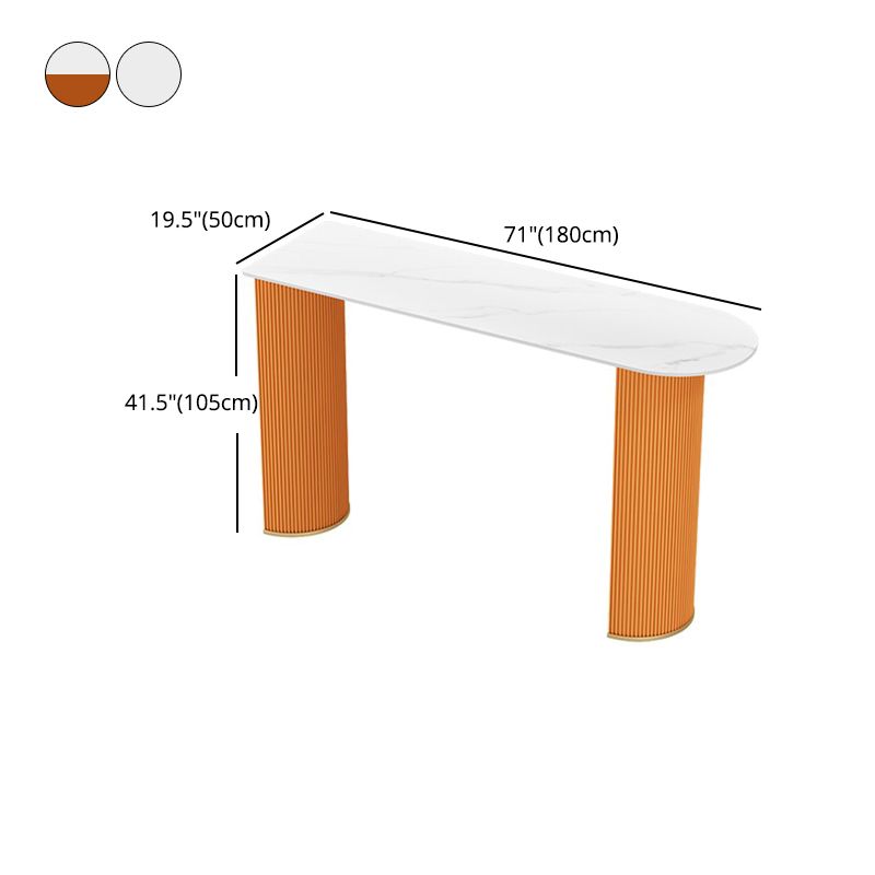 Stone Bar Dining Table Glam Oval Bar Table with Double Pedestal for Dining Room Clearhalo 'Bar Furniture' 'Bar Tables' 'bar_tables' 'furn' 'furn_bar_tables' 'Furniture' 'furniture_bar_tables' 'Kitchen & Dining Furniture' 1200x1200_09457d83-c90c-461c-8462-42ac50544f29