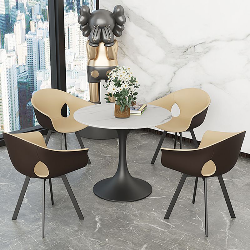 Modern 1/4/5 Pieces White Dining Set Round Sintered Stone Dining Table Set Clearhalo 'Dining Room Sets' 'Dining Tables & Seating' 'dining_room_set' 'furn' 'furn_dining_room_set' 'Furniture' 'furniture_dining_room_set' 'Kitchen & Dining Furniture' 'kitchen&dining_furn' 'kitchen' 1200x1200_0948d5d3-39b9-42e9-af25-3fa34c759a96