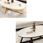 Glam elliptische leistenen salontafel 61 cm H-cocktailtafel met gekruiste poten