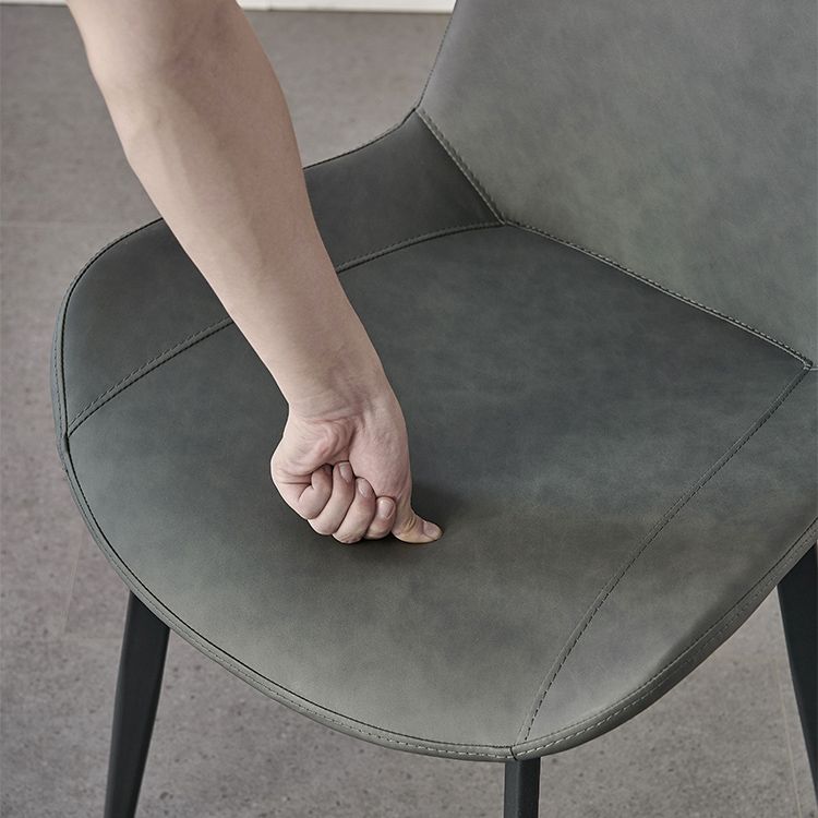 Contemporary Metal Dining Room Chairs Armless Leather Dining Chairs for Home Use Clearhalo ' kitchen&dining_furn' 'Dining Chairs' 'Dining Tables & Seating' 'dining_chair' 'furn' 'furn_dining_chair' 'Furniture' 'furniture_dining_chair' 'Kitchen & Dining Furniture' 'kitchen' 1200x1200_094b2891-e2a6-4d1e-b640-98e3a19a79c8