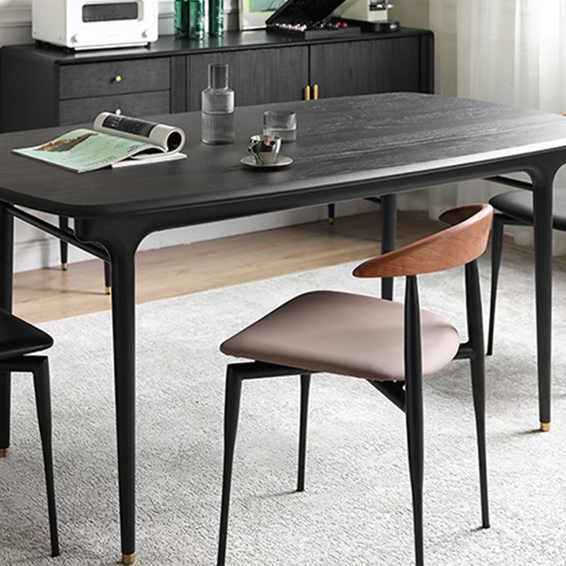 Armless Dining Chairs Industrielle Kunstleder -Seitenstühle für Esszimmer