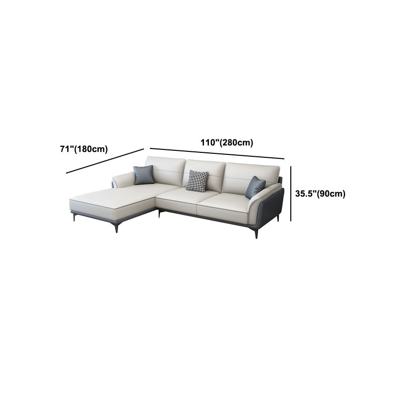 Pain en cuir en cuir canapé sectionnel canapé à bras évasé et chaise