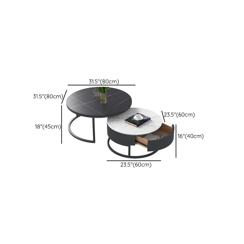 Frame 2 Nesting Coffee Table Set Modern Slate Cocktail Table with Drawer Clearhalo 'Coffee & Accent Tables' 'Coffee Tables' 'coffee_tables' 'furn' 'furn_coffee_tables' 'Furniture' 'Living Room Furniture' 1200x1200_094cd285-80b7-4946-9401-8d26a8576070