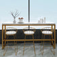White Glam Style Bar Table in Metal and Wood Bar Indoor Bar Counter Clearhalo 'Bar Furniture' 'Bar Tables' 'bar_tables' 'furn' 'furn_bar_tables' 'Furniture' 'furniture_bar_tables' 'Kitchen & Dining Furniture' 1200x1200_094e152c-bb9f-45f7-90a1-d0f3a45e548c
