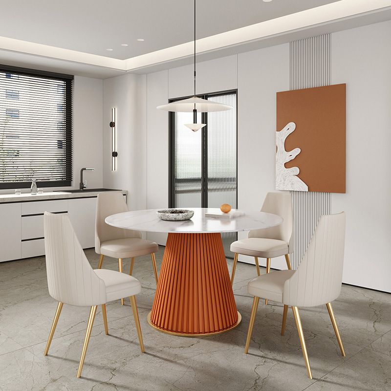 Traditional Luxury Dining Table Round Sintered Stone Pedestal Dining Table Clearhalo ' dining_table' 'Dining Tables & Seating' 'Dining Tables' 'furn' 'furn_dining_table' 'Furniture' 'furniture_dining_table' 'Kitchen & Dining Furniture' 'kitchen&dining_furn' 'kitchen' 'kitchen_dining_table' 1200x1200_094f2fb3-561b-41c2-96cd-9f9237410d7d
