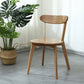 Silla de madera de respaldo sin brazo moderna con patas de roble para el comedor
