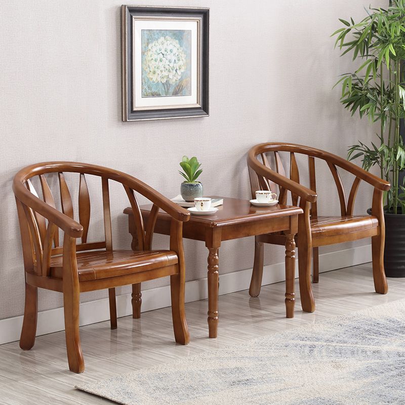 Traditioneller Esstuhlstuhl Holz offener Seitenstuhl für Wohnzimmer