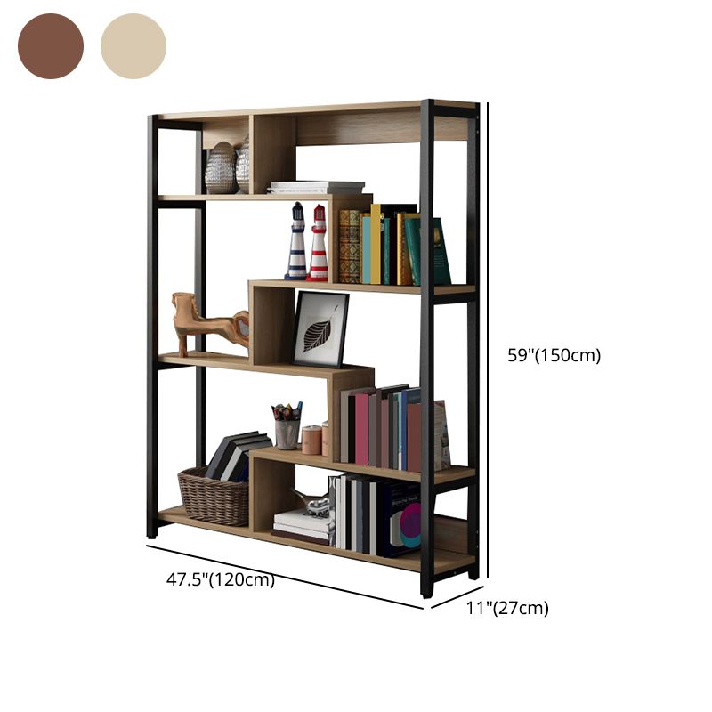 Modern Style Wood Bookcase Open Back Bookshelf for Home Office Clearhalo 'Bookcases' 'Furniture' 'furniture_bookcases' 'Office Furniture' 1200x1200_09519919-cac4-45fd-b8b9-76c07d7ed45e