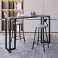 Industrial Black Iron Bar Dining Table with Grey Stone Rectangle Indoor Bistro Table Clearhalo 'Bar Furniture' 'Bar Tables' 'bar_tables' 'furn' 'furn_bar_tables' 'Furniture' 'furniture_bar_tables' 'Kitchen & Dining Furniture' 1200x1200_0953866c-64e7-4e94-8c61-5c551f361442