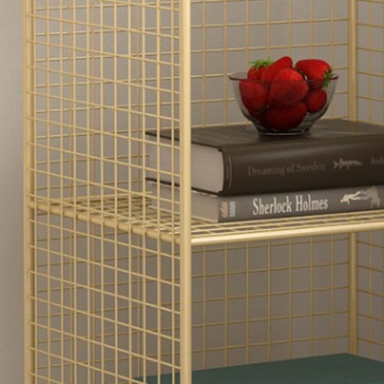 Modern Metal Bookshelf Standard Closed Back Bookshelf in Burnish