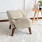 Linen Chair 23.62" L x 21.65" W  Armchair Solid Wood Frame Chair