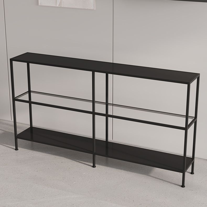 Contemporary Rectangle Console Accent Table Antique Finish Console Sofa Table in Metal Clearhalo 'Console Tables' 'console_tables' 'Entry & Mudroom Furniture' 'furn' 'furn_console_tables' 'Furniture' 1200x1200_09546b42-51c8-49c0-932e-4a4b73b0256b