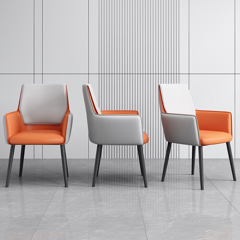Faux Leather Upholstered Chair Contemporary Kitchen Dining Arm Chair Clearhalo 'Dining Chairs' 'Dining Tables & Seating' 'dining_chair' 'furn' 'furn_dining_chair' 'Furniture' 'Kitchen & Dining Furniture' 1200x1200_0954cab4-dc13-4c14-9a8d-42f43526ec9f
