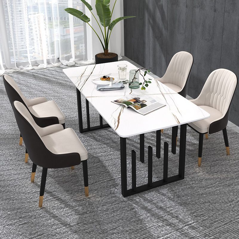 Traditional Luxury Rectangle Dining Table Sintered Stone Table with Double Pedestal Clearhalo ' dining_table' 'Dining Tables & Seating' 'Dining Tables' 'furn' 'furn_dining_table' 'Furniture' 'furniture_dining_table' 'Kitchen & Dining Furniture' 'kitchen&dining_furn' 'kitchen' 'kitchen_dining_table' 1200x1200_0954d401-5f13-47d1-bc9f-0fea185a8868