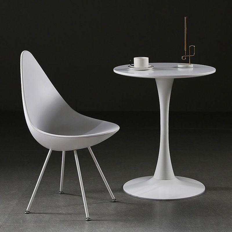 Industrial Style Armless Chair Solid Back Side Plastic Chair with Metal Base