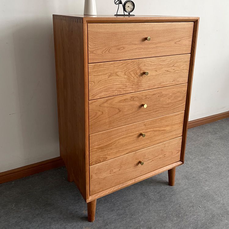 Mid-century Modern 5- Drawer Chest Rectangle Wooden Accent Chest Clearhalo 'Cabinets & Chests' 'cabinets_chests' 'furn' 'furn_cabinets_chests' 'Furniture' 'Living Room Furniture' 1200x1200_09553690-286f-41ee-9f85-e71cead0eba2