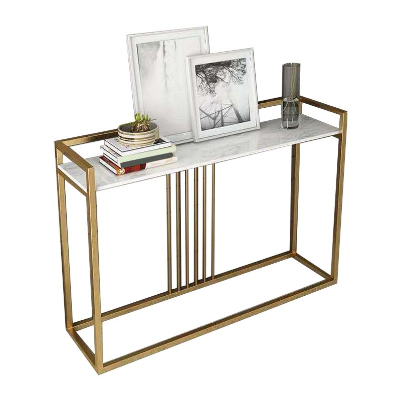 Tavolo da divano console in marmo glam tavolo accento per cornice oro per hall