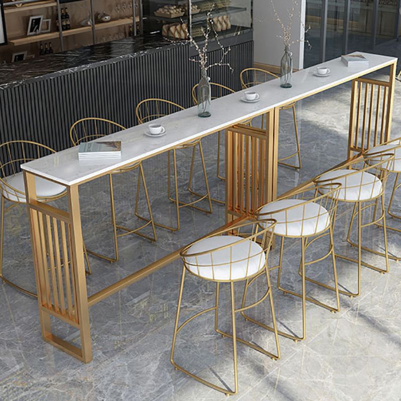 Mesa estilo barra con altura de barra, mesa con base metálica para sala de estar
