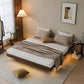 Natural Solid Wood Panel Bed Brown Contemporary Standard Bed