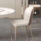Kitchen Upholstered Armless Dining Chairs Parsons Chair in Gold Legs