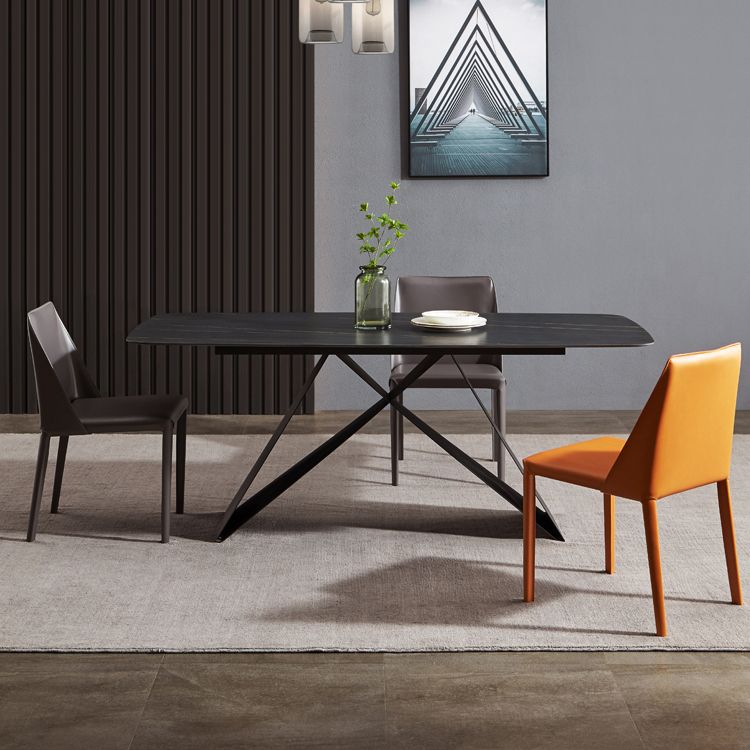 Contemporary 1/4/5/6 Pieces Dining Set Black Rectangle Dining Table Set Clearhalo 'Dining Room Sets' 'Dining Tables & Seating' 'dining_room_set' 'furn' 'furn_dining_room_set' 'Furniture' 'furniture_dining_room_set' 'Kitchen & Dining Furniture' 'kitchen&dining_furn' 'kitchen' 1200x1200_0956ff15-f440-43d9-8453-92672d1e3d09