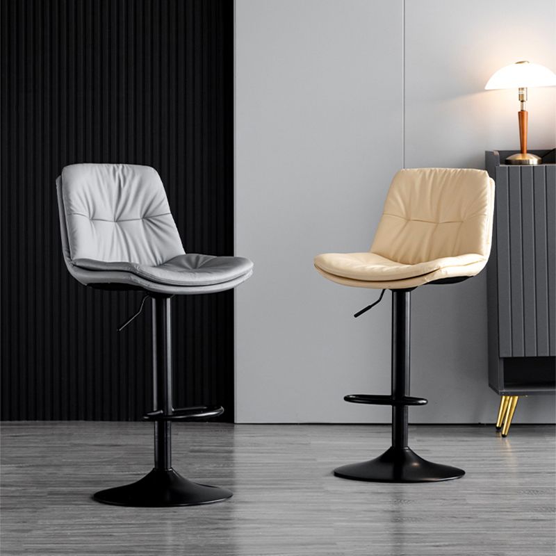 Adjustable Height Metal Leather Counter Stools Swivel Scandinavian Bar Stools Clearhalo 'Bar Furniture' 'Bar Stools' 'bar_stools' 'furn' 'furn_bar_stools' 'furniture_bar_stools' 'Kitchen & Dining Furniture' 'kitchen&dining_furn' 'kitchen' 'kitchen_furn' Furniture' 1200x1200_09576860-bf3d-48df-b1db-ff947fd270c8