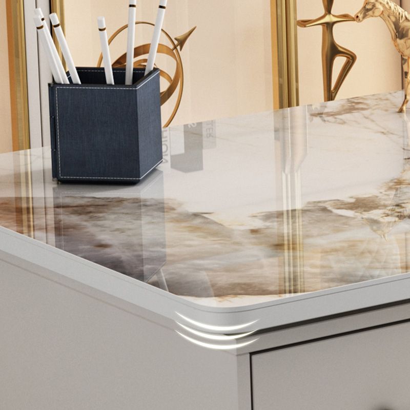 Escritorio de mármol contemporáneo para escritorio rectangular de 30 "h de 30" con 1 cajón