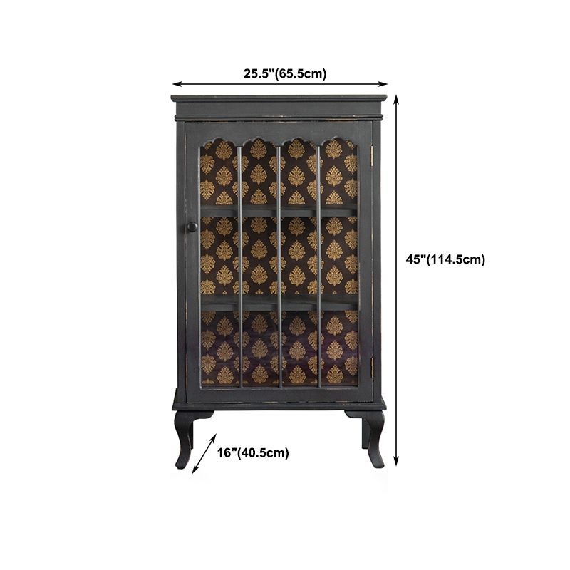 モダンな木質のキャビネットガラスのドアリビングルーム用のドア付きストレージキャビネット
