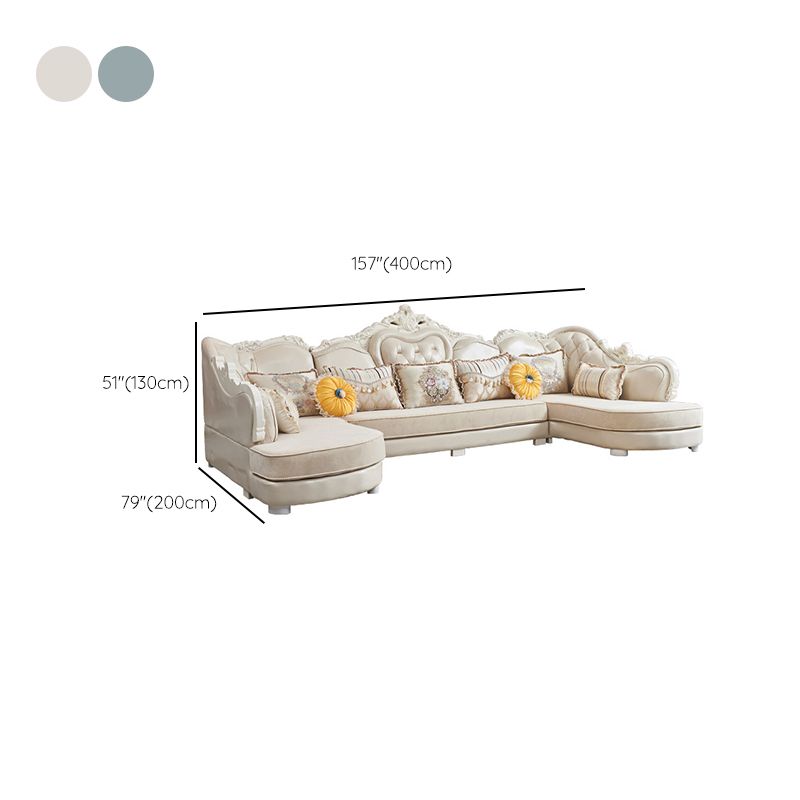 78 "de ancho Sofá de cuero de cuero de cuero seccional francés