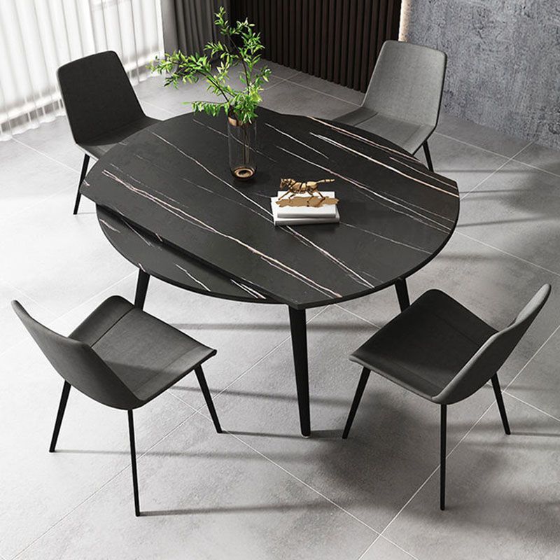 Modern Stone Round Table Standard Height Dining Table with 4 Legs Clearhalo 'Dining Tables & Seating' 'Dining Tables' 'dining_table' 'furn' 'furn_dining_table' 'Furniture' 'Kitchen & Dining Furniture' 1200x1200_095c30c0-931a-4bfd-a082-aa7c1807312a