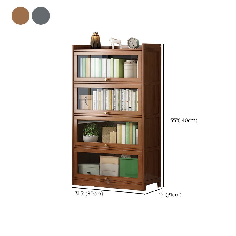 Contemporary Bamboo Bookcase Closed Back Bookshelf with Shelves for Study Room Clearhalo 'Bookcases' 'furn' 'furn_bookcases' 'Furniture' 'Office Furniture' 1200x1200_095c3fef-0da3-4e06-b987-3b56a27a8c8e